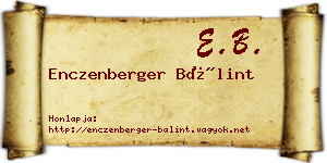 Enczenberger Bálint névjegykártya
